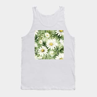 Watercolor Wildflower Daisy Pattern 2 Tank Top